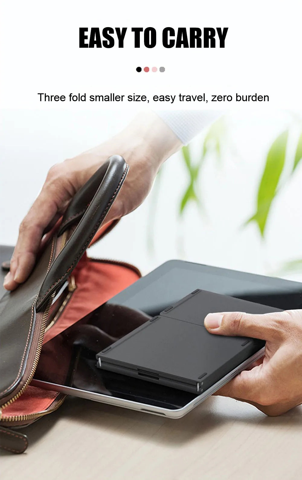 Teclado Mini Bluetooth con Touchpad - Triple Plegable Magnético