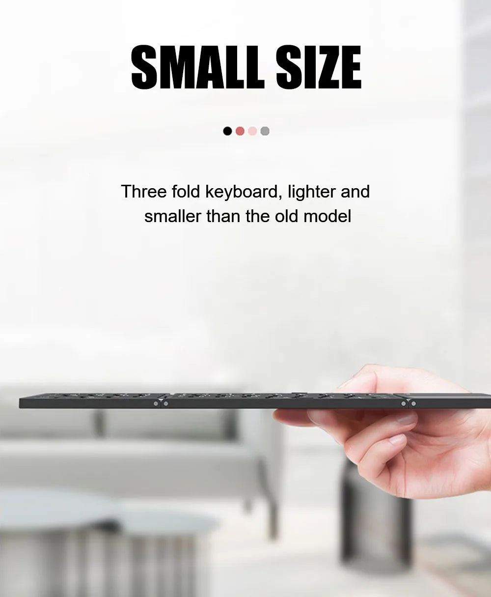Teclado Mini Bluetooth con Touchpad - Triple Plegable Magnético
