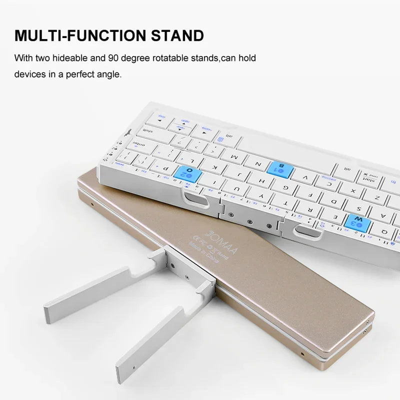 Teclado Bluetooth Plegable Recargable - Portátil con Soporte
