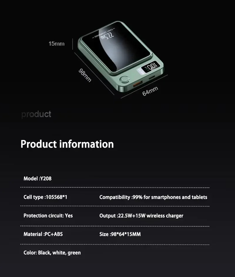 Power Bank Xiaomi 200000mAh Carga Rápida Inalámbrica Magnética